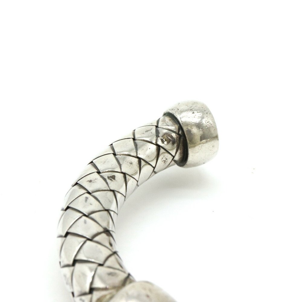 BOTTEGA VENETA Bottega Veneta Intrecciato Bracelet Bangle Silver SV925 Leather W - Picture 6 of 9